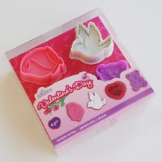 画像2: クッキー型スタンプ（バネ式）バレンタイン4個 (2)