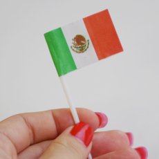 画像3: 〒 ケーキピック／メキシコ国旗（6本入）プラ製 (3)
