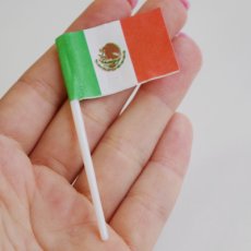 画像2: 〒 ケーキピック／メキシコ国旗（6本入）プラ製 (2)