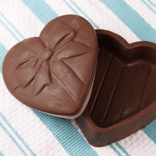 チョコリボン/チョコハート パーツ アクセサリー素材 『スイーツパーツ チョコレート ハート 2個入り RS