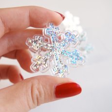 画像5: ケーキリング／雪の結晶・グリッター（6個入） (5)