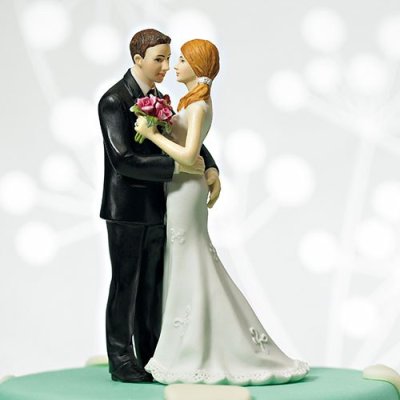 画像3: ウエディングケーキトッパー／腰に手をまわす花婿