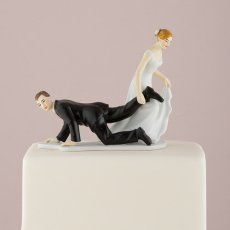 画像1: ウエディングケーキトッパー／足をひっぱる花嫁 (1)