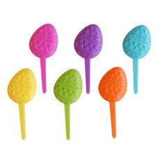 画像1: 〒 ケーキピック／イースターエッグ（6本入） (1)