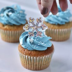 画像1: ケーキリング／雪の結晶・グリッター（6個入） (1)