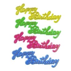 画像1: 〒 ケーキプレート／Happy Birthday 4枚セット (1)