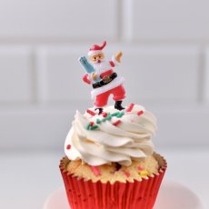 画像1: 〒 ケーキピック／ダンシングサンタ（３個入り） (1)