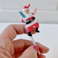 画像2: 〒 ケーキピック／ダンシングサンタ（３個入り） (2)