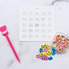 画像2: 〒 CC スプリンクルステンシル／ネコ顔 2枚セット (2)