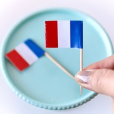 画像2: 〒 ケーキピック／フランス国旗（6本入）木製 (2)