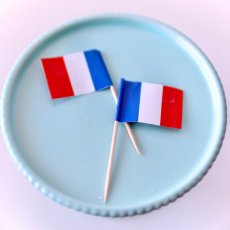 画像5: 〒 ケーキピック／フランス国旗（6本入）木製 (5)