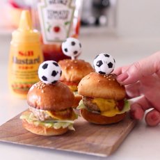 画像1: ケーキピック／サッカーボール（3本入） (1)