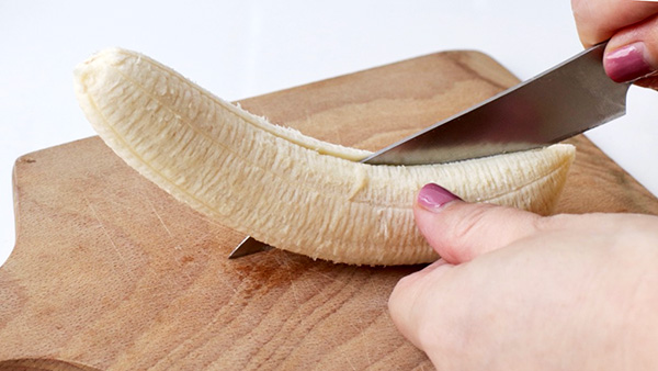 バナナは水平に切ると良い