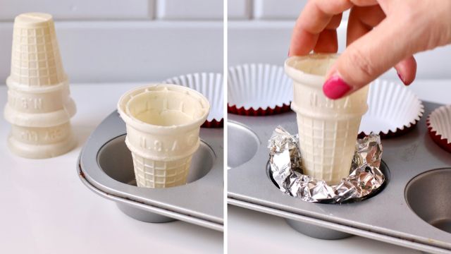 アイスクリームコーンカップケーキの作り方