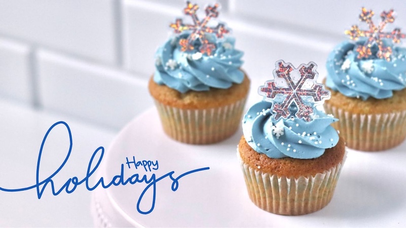 雪の結晶カップケーキ