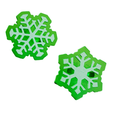 画像1: ケーキリング／雪の結晶・グリーン（2種6個入） (1)
