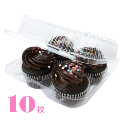 カップケーキプラケース 4個用 10枚入 Nut2deco