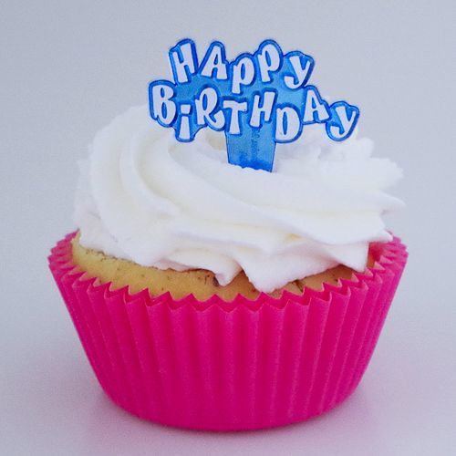 ケーキピック バースデー ブルー 10本入 Nut2deco