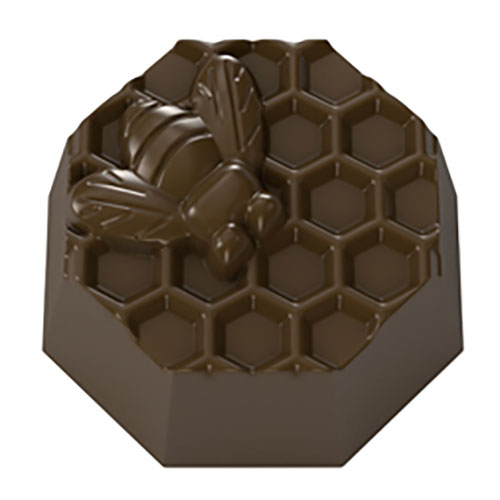 画像1: ポリカーボネート製 チョコレート型／蜂の巣＆ミツバチ（10g） (1)