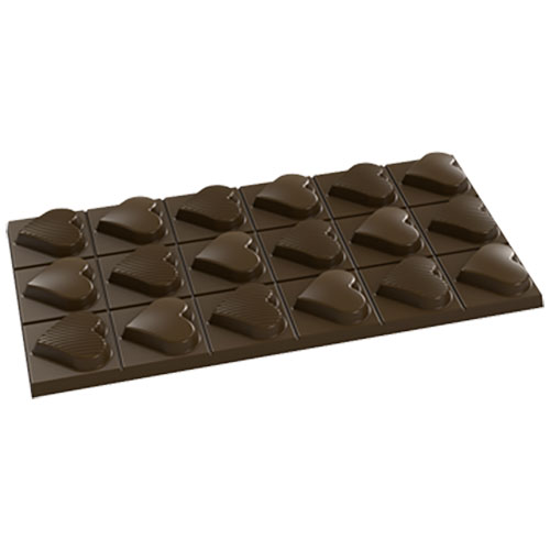 画像1: ポリカーボネート製 チョコレート型／板チョコ（ハート）98g (1)